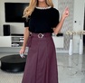 Davy szoknya plum – Női szoknya – Innova Fashion – 3. kép